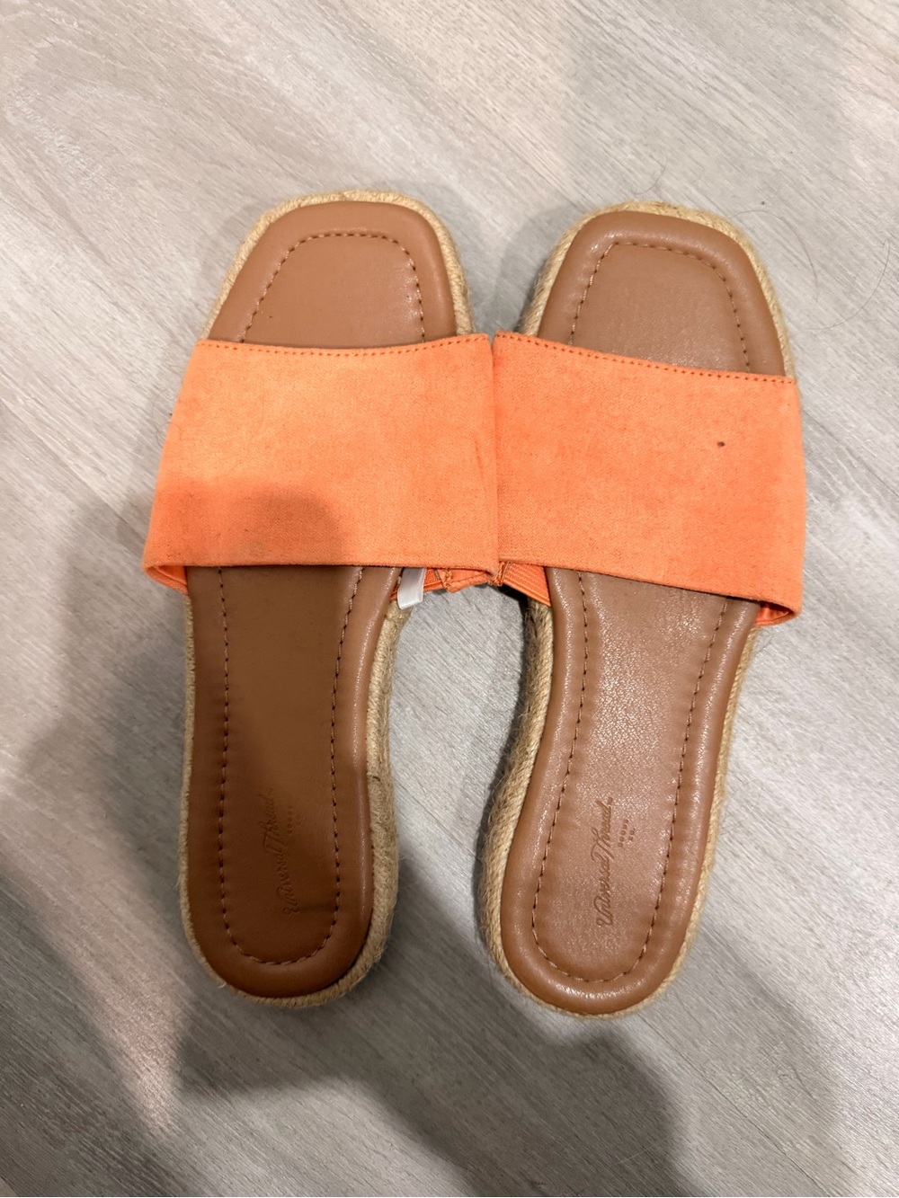 Universal Thread Orange Suede Slide Sandals